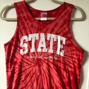 Red Iowa state tank top from barefoot